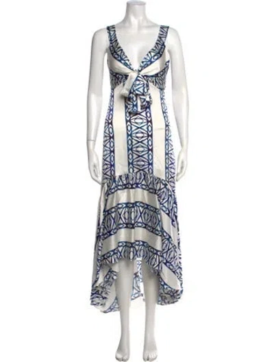 Pre-owned Silvia Tcherassi Silk Long Dress In Blue