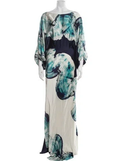 Pre-owned Silvia Tcherassi Silk Long Dress In Blue
