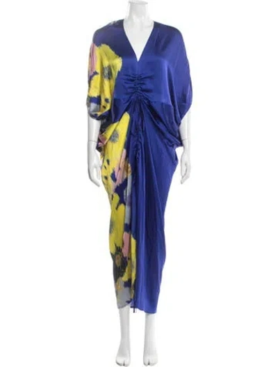 Pre-owned Silvia Tcherassi Silk Long Dress In Blue