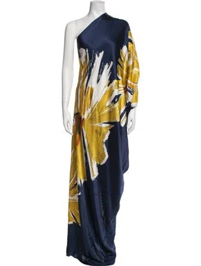 Pre-owned Silvia Tcherassi Silk Long Dress In Blue