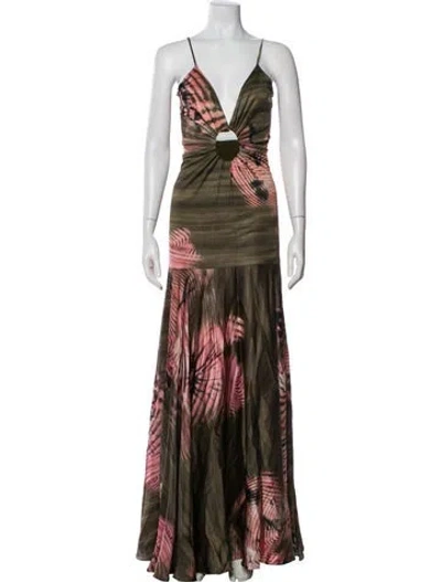 Pre-owned Silvia Tcherassi Silk Long Dress In Brown