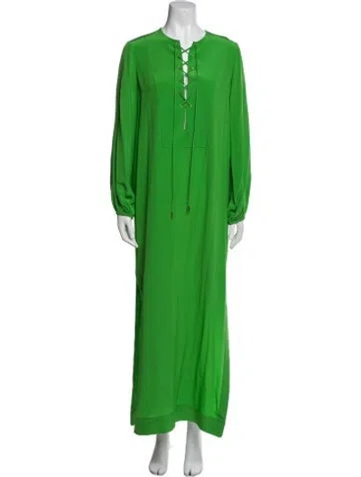 Pre-owned Silvia Tcherassi Silk Long Dress In Green