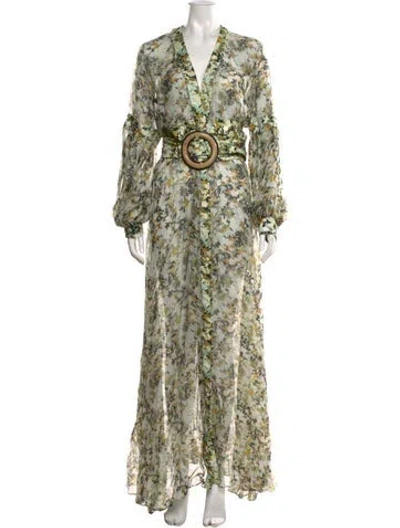 Pre-owned Silvia Tcherassi Silk Long Dress In Green