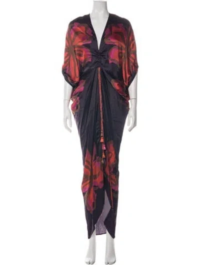 Pre-owned Silvia Tcherassi Silk Long Dress In Green
