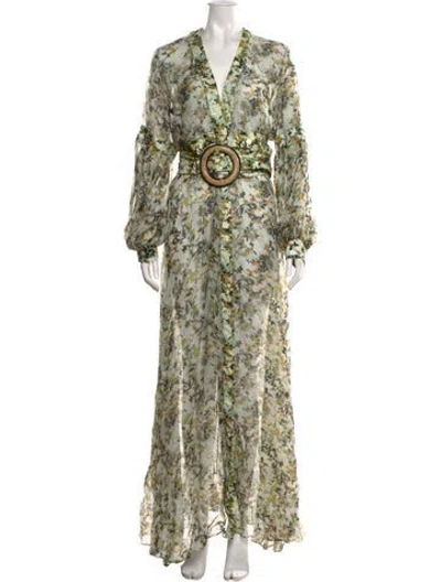 Pre-owned Silvia Tcherassi Silk Long Dress In Green
