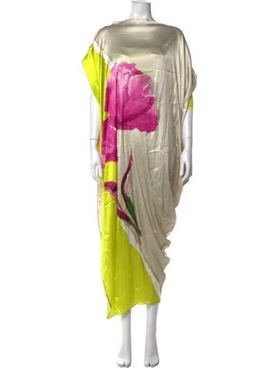 Pre-owned Silvia Tcherassi Silk Long Dress In Green