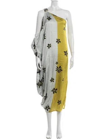 Pre-owned Silvia Tcherassi Silk Long Dress In Green