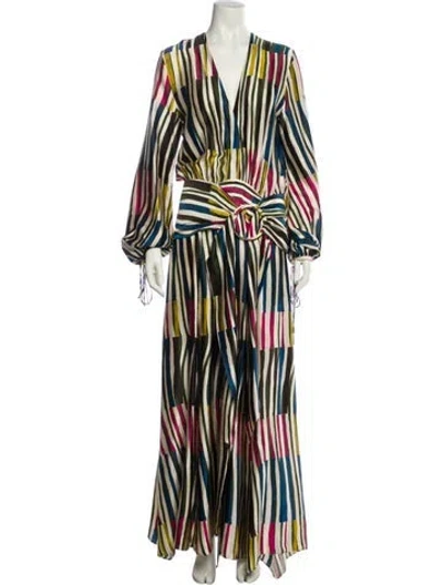 Pre-owned Silvia Tcherassi Silk Long Dress In Multi