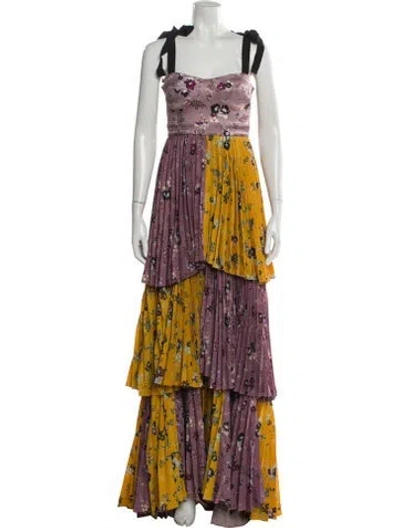 Pre-owned Silvia Tcherassi Silk Long Dress In Multi