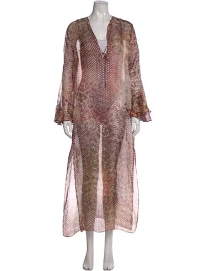 Pre-owned Silvia Tcherassi Silk Long Dress In Multi