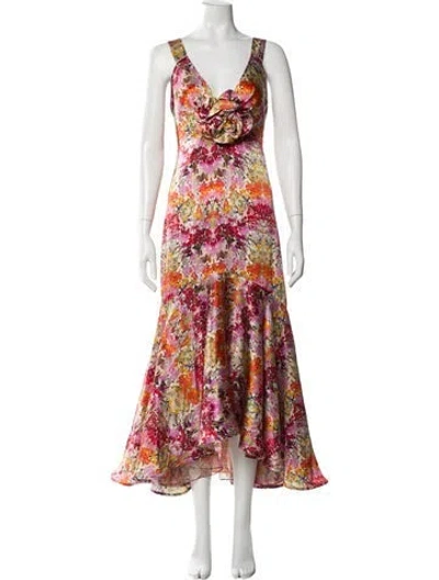 Pre-owned Silvia Tcherassi Silk Long Dress In Multi