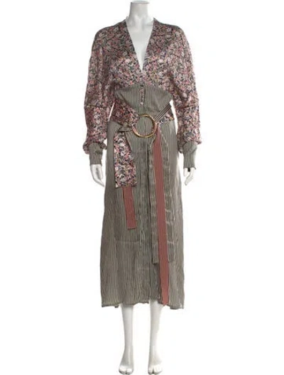 Pre-owned Silvia Tcherassi Silk Long Dress In Multi