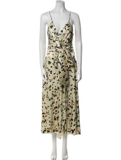 Pre-owned Silvia Tcherassi Silk Long Dress In Neutral