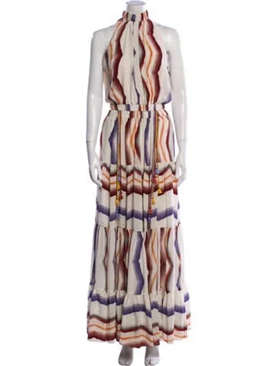 Pre-owned Silvia Tcherassi Silk Long Dress In Neutral