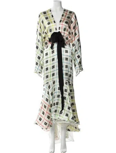 Pre-owned Silvia Tcherassi Silk Long Dress In Neutral
