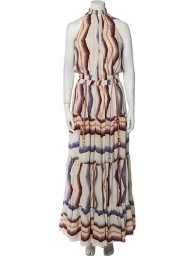 Pre-owned Silvia Tcherassi Silk Long Dress In Neutral
