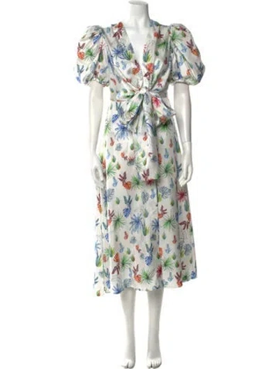 Pre-owned Silvia Tcherassi Silk Long Dress In Neutral