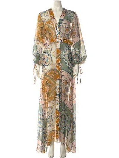 Pre-owned Silvia Tcherassi Silk Long Dress In Neutral
