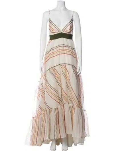 Pre-owned Silvia Tcherassi Silk Long Dress In Neutral