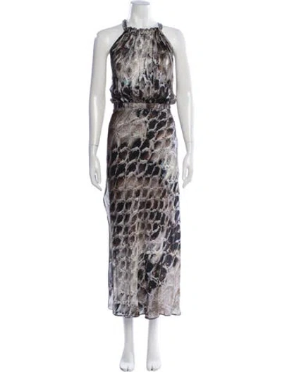Pre-owned Silvia Tcherassi Silk Long Dress In Neutral