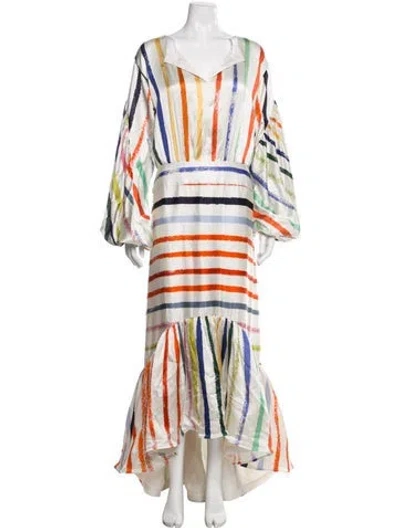 Pre-owned Silvia Tcherassi Silk Long Dress In Neutral