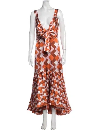 Pre-owned Silvia Tcherassi Silk Long Dress In Neutral