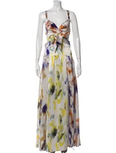 Pre-owned Silvia Tcherassi Silk Long Dress In Neutral