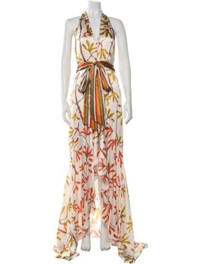 Pre-owned Silvia Tcherassi Silk Long Dress In Neutrals
