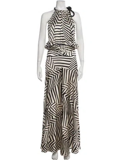 Pre-owned Silvia Tcherassi Silk Long Dress In Neutrals