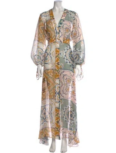 Pre-owned Silvia Tcherassi Silk Long Dress In Neutrals