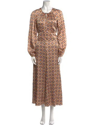 Pre-owned Silvia Tcherassi Silk Long Dress In Orange