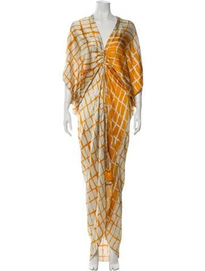 Pre-owned Silvia Tcherassi Silk Long Dress In Orange