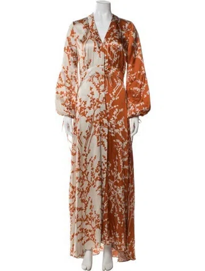 Pre-owned Silvia Tcherassi Silk Long Dress In Orange