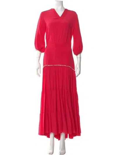 Pre-owned Silvia Tcherassi Silk Long Dress In Pink