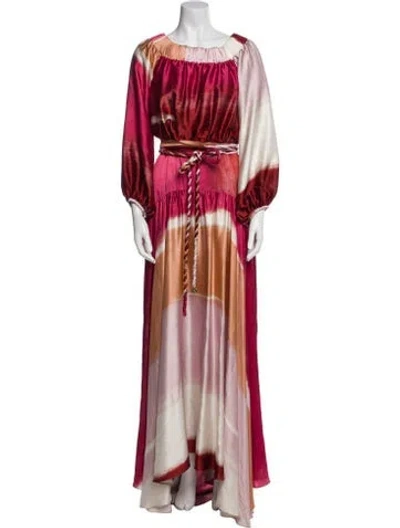 Pre-owned Silvia Tcherassi Silk Long Dress In Pink
