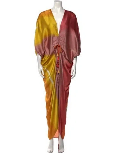 Pre-owned Silvia Tcherassi Silk Long Dress In Pink