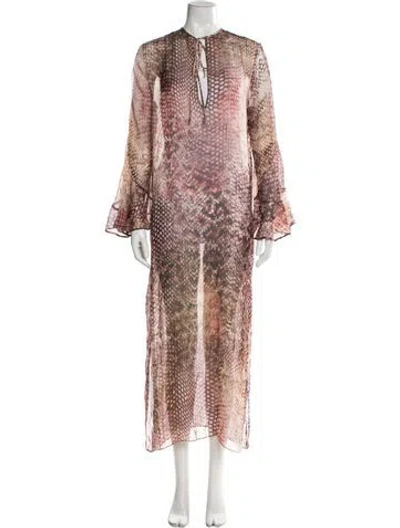 Pre-owned Silvia Tcherassi Silk Long Dress In Pink