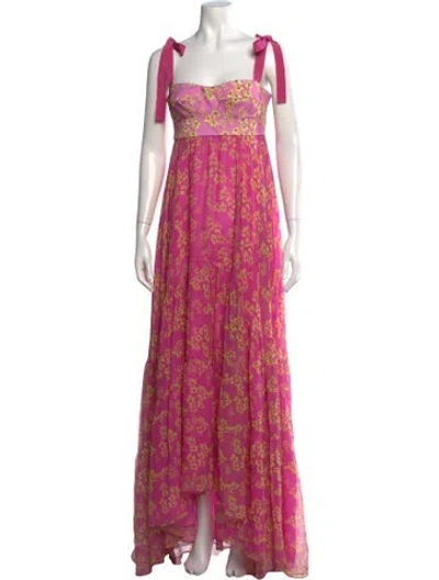 Pre-owned Silvia Tcherassi Silk Long Dress In Pink