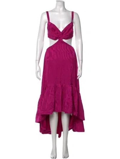 Pre-owned Silvia Tcherassi Silk Long Dress In Pink