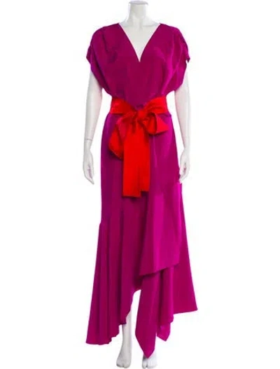 Pre-owned Silvia Tcherassi Silk Long Dress In Purple
