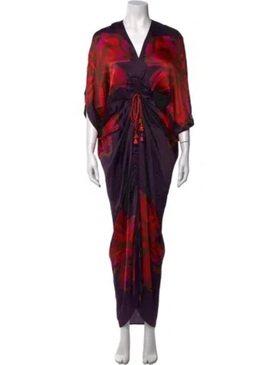 Pre-owned Silvia Tcherassi Silk Long Dress In Purple