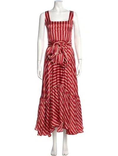 Pre-owned Silvia Tcherassi Silk Long Dress In Red