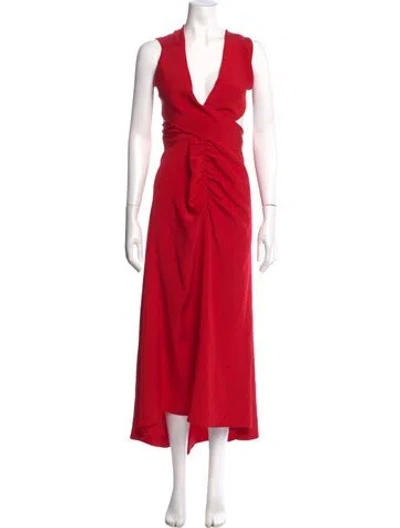 Pre-owned Silvia Tcherassi Silk Long Dress In Red