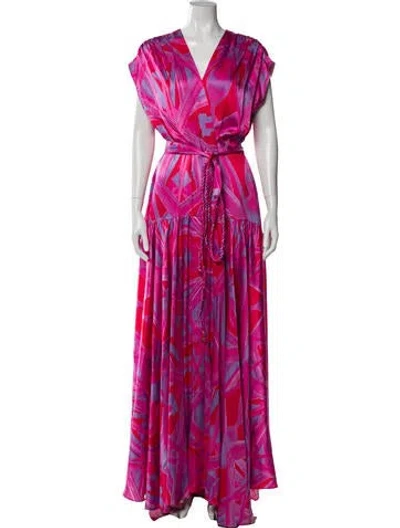 Pre-owned Silvia Tcherassi Silk Long Dress In Red