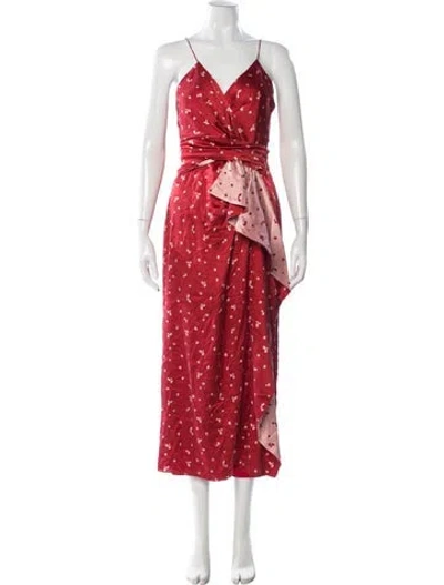 Pre-owned Silvia Tcherassi Silk Long Dress In Red