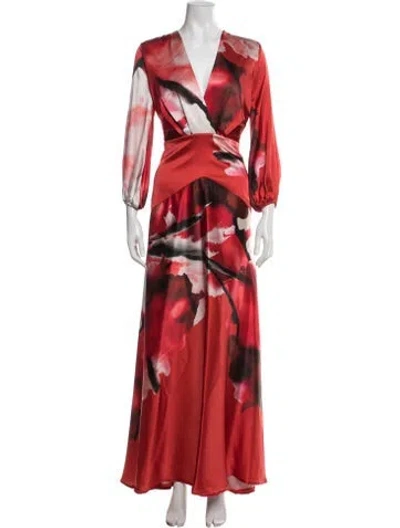 Pre-owned Silvia Tcherassi Silk Long Dress In Red