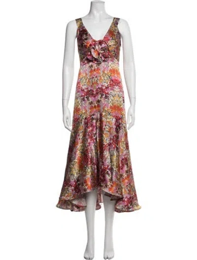 Pre-owned Silvia Tcherassi Silk Long Dress In Red