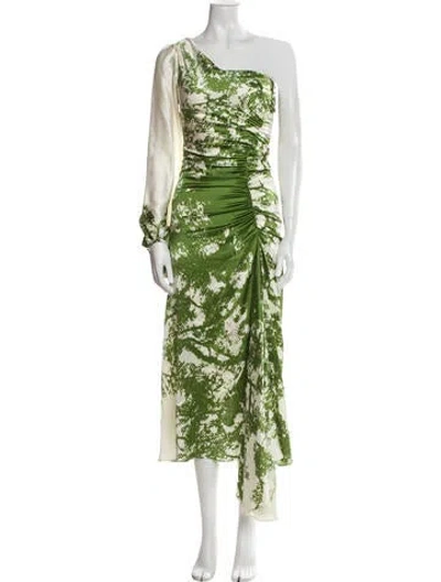 Pre-owned Silvia Tcherassi Silk Long Dress W/ Tags In Green