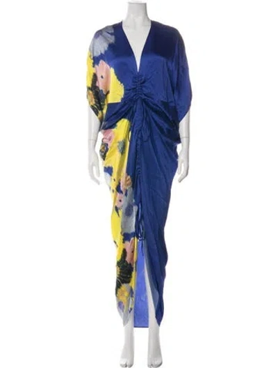 Pre-owned Silvia Tcherassi Silk Long Dress W/ Tags In Multi