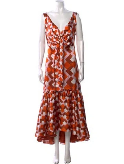 Pre-owned Silvia Tcherassi Silk Long Dress W/ Tags In Neutral